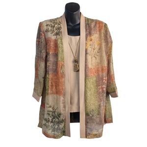 Vintage R & M Richard Blouse Women's Multi Color 3/4 Sleeve Top Blouse Sz 14P